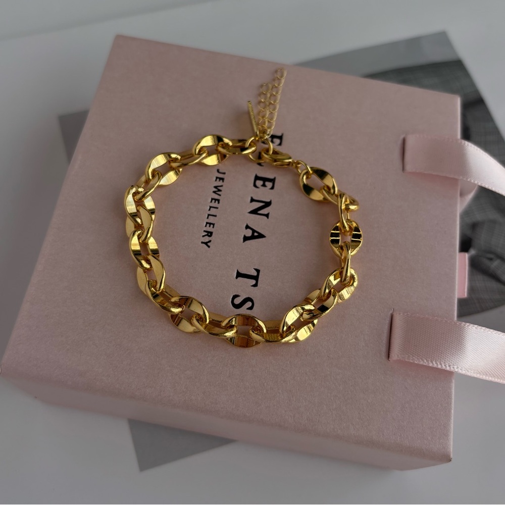 Gold Link Chain Bracelet - Polished Women's Jewelry